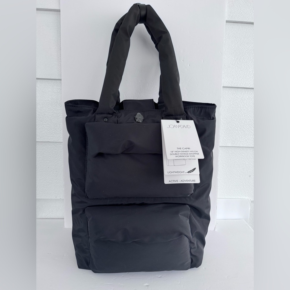 Joan &‎ David The Capri 18" Nylon Travel Computer Tote Black NWT
